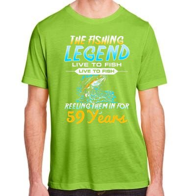 59th Birthday Gift The Fishing Legend 59 Years Fisherman Adult ChromaSoft Performance T-Shirt