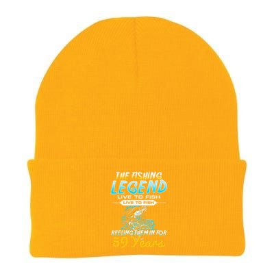 59th Birthday Gift The Fishing Legend 59 Years Fisherman Knit Cap Winter Beanie