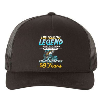 59th Birthday Gift The Fishing Legend 59 Years Fisherman Yupoong Adult 5-Panel Trucker Hat