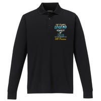 59th Birthday Gift The Fishing Legend 59 Years Fisherman Performance Long Sleeve Polo