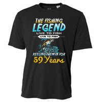 59th Birthday Gift The Fishing Legend 59 Years Fisherman Cooling Performance Crew T-Shirt