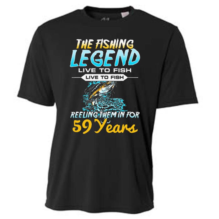 59th Birthday Gift The Fishing Legend 59 Years Fisherman Cooling Performance Crew T-Shirt