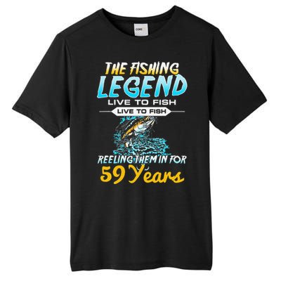 59th Birthday Gift The Fishing Legend 59 Years Fisherman Tall Fusion ChromaSoft Performance T-Shirt