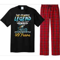 59th Birthday Gift The Fishing Legend 59 Years Fisherman Pajama Set