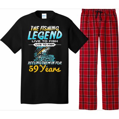 59th Birthday Gift The Fishing Legend 59 Years Fisherman Pajama Set