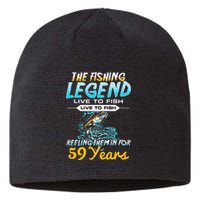 59th Birthday Gift The Fishing Legend 59 Years Fisherman Sustainable Beanie