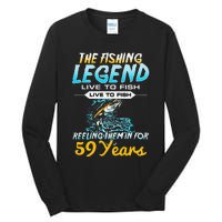 59th Birthday Gift The Fishing Legend 59 Years Fisherman Tall Long Sleeve T-Shirt