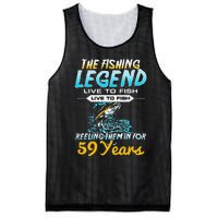 59th Birthday Gift The Fishing Legend 59 Years Fisherman Mesh Reversible Basketball Jersey Tank