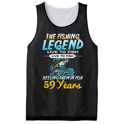 59th Birthday Gift The Fishing Legend 59 Years Fisherman Mesh Reversible Basketball Jersey Tank