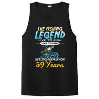 59th Birthday Gift The Fishing Legend 59 Years Fisherman PosiCharge Competitor Tank