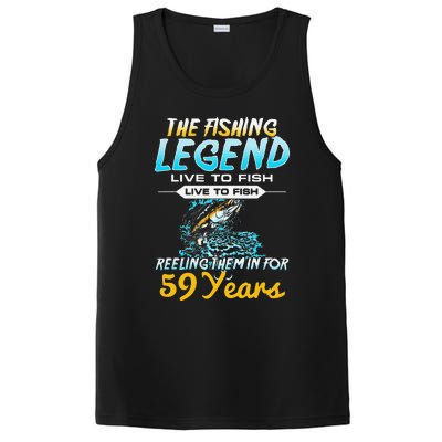 59th Birthday Gift The Fishing Legend 59 Years Fisherman PosiCharge Competitor Tank