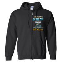 59th Birthday Gift The Fishing Legend 59 Years Fisherman Full Zip Hoodie