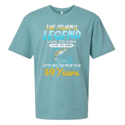 59th Birthday Gift The Fishing Legend 59 Years Fisherman Sueded Cloud Jersey T-Shirt