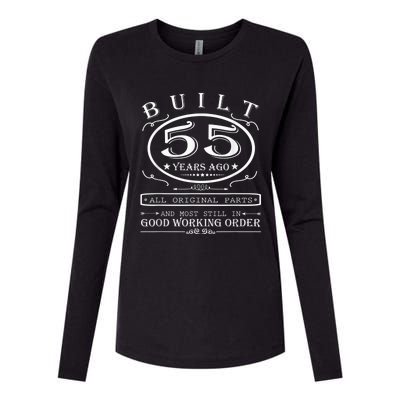 55th Birthday Graphic Built 55 Years Ago Original Parts Womens Cotton Relaxed Long Sleeve T-Shirt