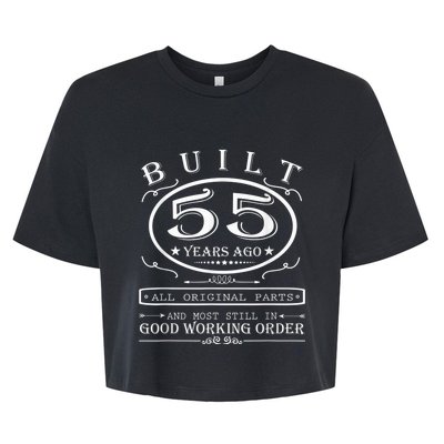 55th Birthday Graphic Built 55 Years Ago Original Parts Bella+Canvas Jersey Crop Tee