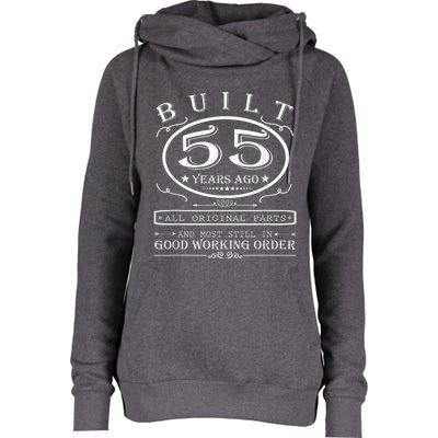 55th Birthday Graphic Built 55 Years Ago Original Parts Womens Funnel Neck Pullover Hood