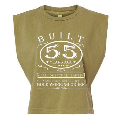 55th Birthday Graphic Built 55 Years Ago Original Parts Garment-Dyed Women's Muscle Tee