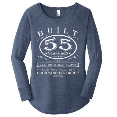 55th Birthday Graphic Built 55 Years Ago Original Parts Women's Perfect Tri Tunic Long Sleeve Shirt