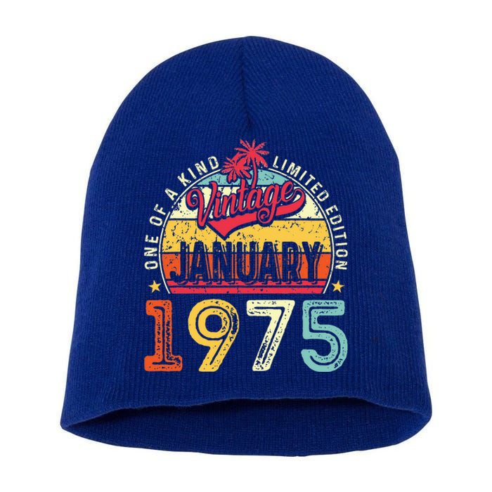 50th Birthday Gift Vintage January 1975 Short Acrylic Beanie