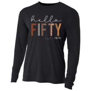 50th Birthday Hello Fifty Hello 50 Est. 1974 Cooling Performance Long Sleeve Crew