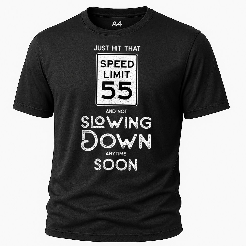 55th Birthday Idea Speed Limit Sign 55 mph Funny Driving Performance Shirt