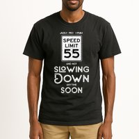 55th Birthday Idea Speed Limit Sign 55 mph Funny Driving Tall T-Shirt