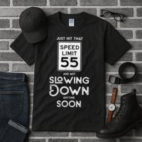 55th Birthday Idea Speed Limit Sign 55 mph Funny Driving Tall T-Shirt