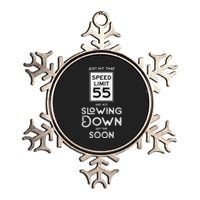 55th Birthday Idea Speed Limit Sign 55 mph Funny Driving Metallic Star Ornament