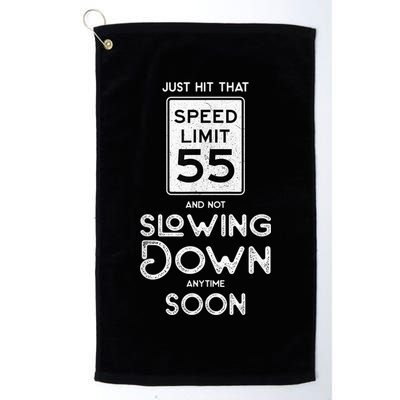 55th Birthday Idea Speed Limit Sign 55 mph Funny Driving Golf Towel