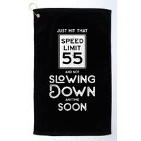 55th Birthday Idea Speed Limit Sign 55 mph Funny Driving Golf Towel