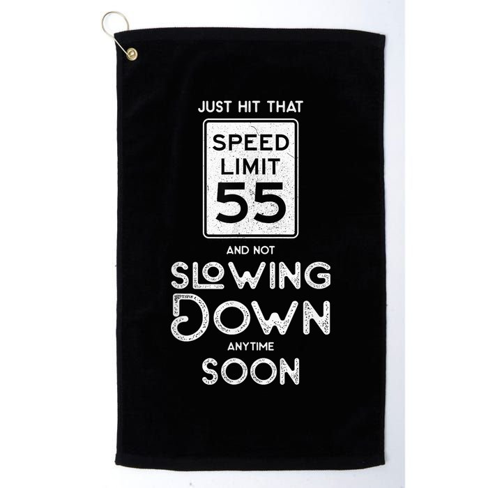 55th Birthday Idea Speed Limit Sign 55 mph Funny Driving Golf Towel