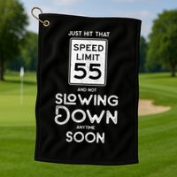 55th Birthday Idea Speed Limit Sign 55 mph Funny Driving Golf Towel