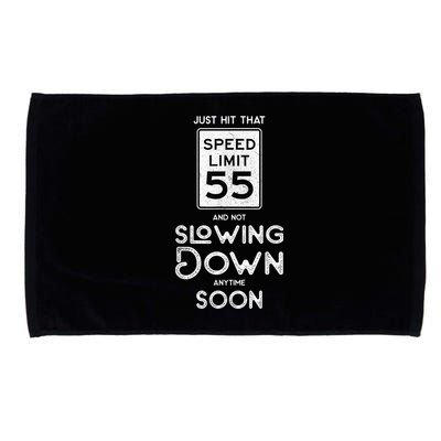 55th Birthday Idea Speed Limit Sign 55 mph Funny Driving Microfiber Hand Towel
