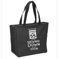 55th Birthday Idea Speed Limit Sign 55 mph Funny Driving Zip Tote Bag