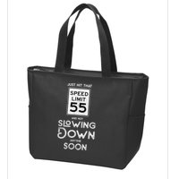 55th Birthday Idea Speed Limit Sign 55 mph Funny Driving Zip Tote Bag