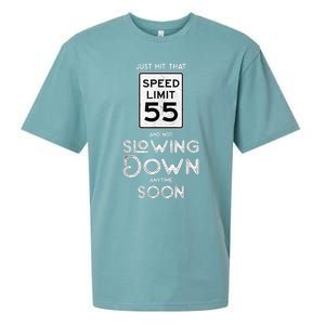 55th Birthday Idea Speed Limit Sign 55 mph Funny Driving Sueded Cloud Jersey T-Shirt