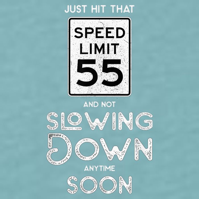 55th Birthday Idea Speed Limit Sign 55 mph Funny Driving Sueded Cloud Jersey T-Shirt