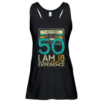 50Th Birthday I Am Not 50 18 With 32 Years Of Experience Ladies Essential Flowy Tank
