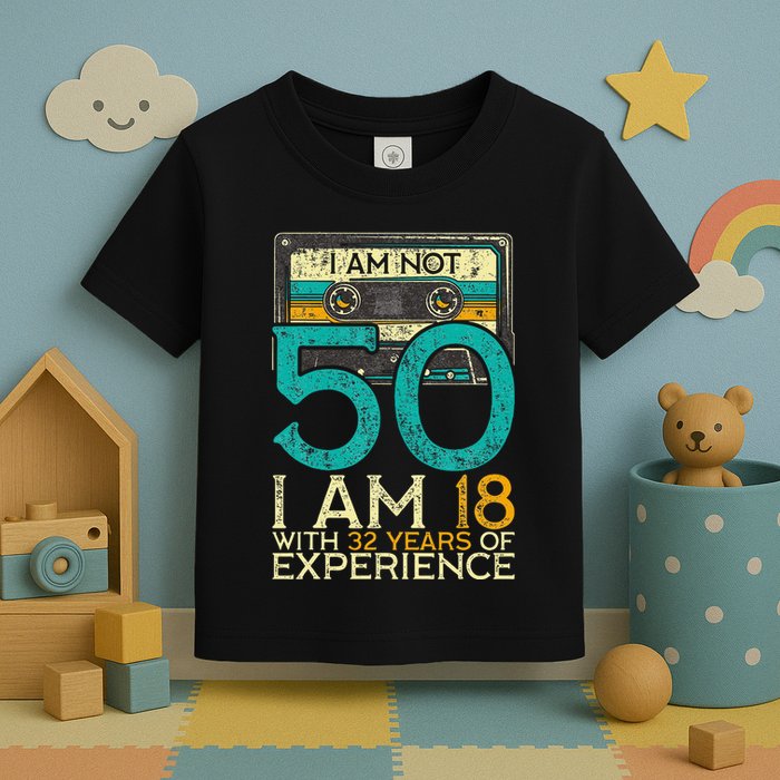 50Th Birthday I Am Not 50 18 With 32 Years Of Experience Toddler T-Shirt
