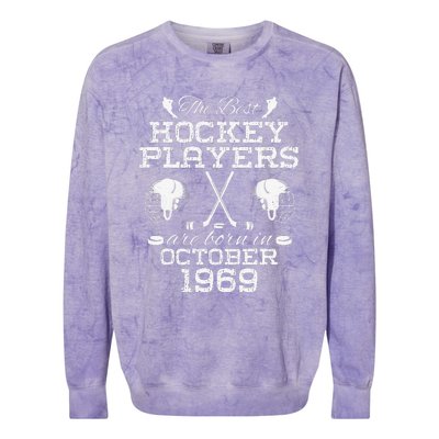 55th Birthday In December 1969 Best Hockey Players Colorblast Crewneck Sweatshirt