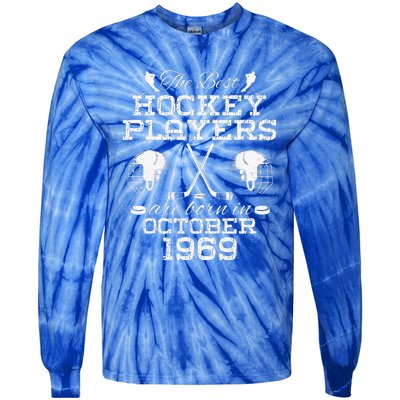 55th Birthday In December 1969 Best Hockey Players Tie-Dye Long Sleeve Shirt