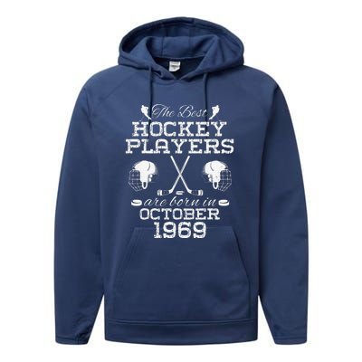 55th Birthday In December 1969 Best Hockey Players Performance Fleece Hoodie