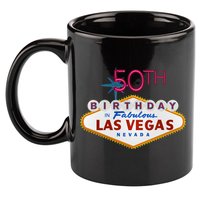 50th Birthday In Las Vegas Classic Sign 11oz C Handle Ceramic Mug