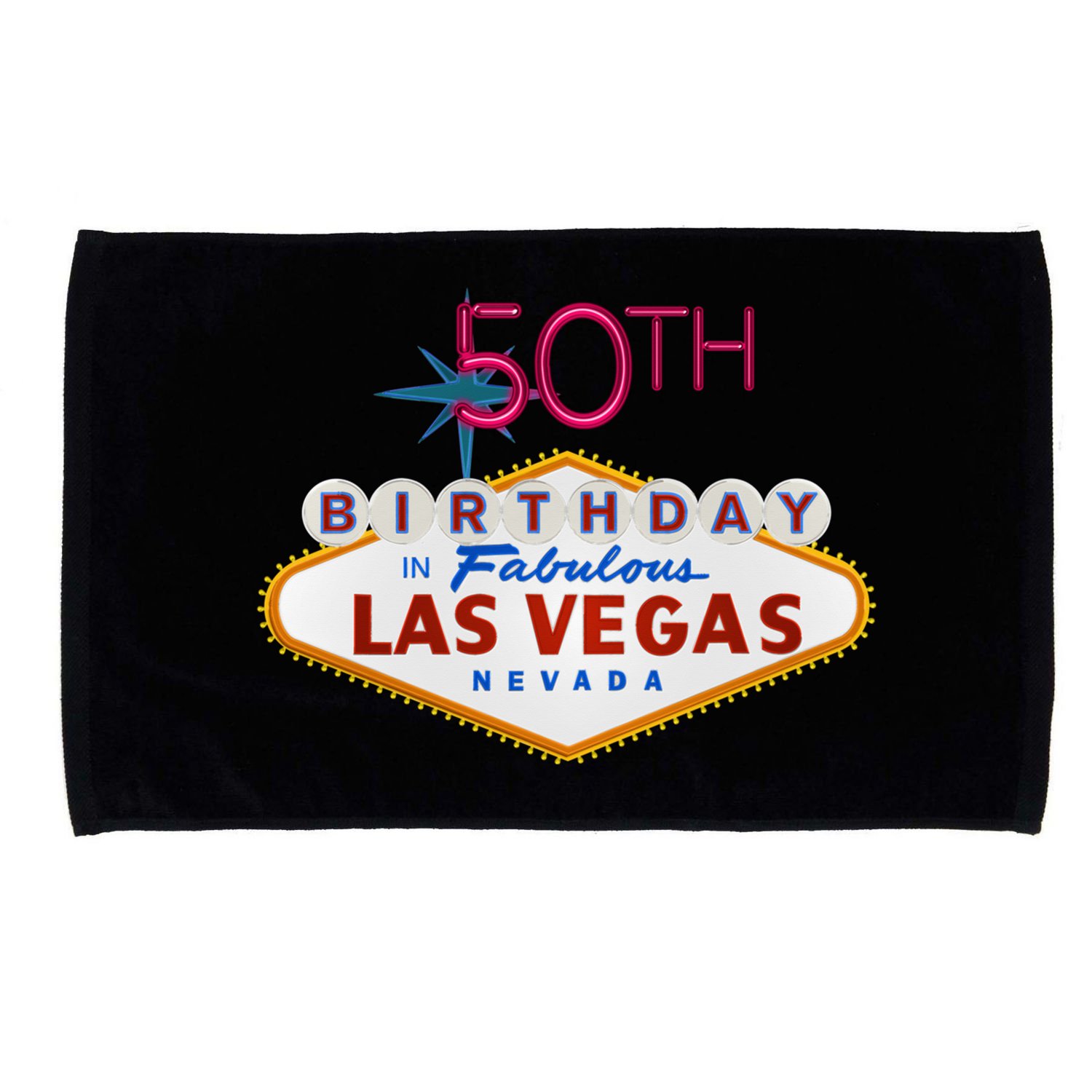 50th Birthday In Las Vegas Classic Sign Microfiber Hand Towel