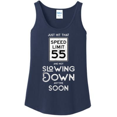 55th Birthday Idea Speed Limit Sign 55 mph Funny Driving Ladies Essential Tank