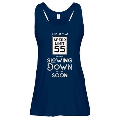 55th Birthday Idea Speed Limit Sign 55 mph Funny Driving Ladies Essential Flowy Tank