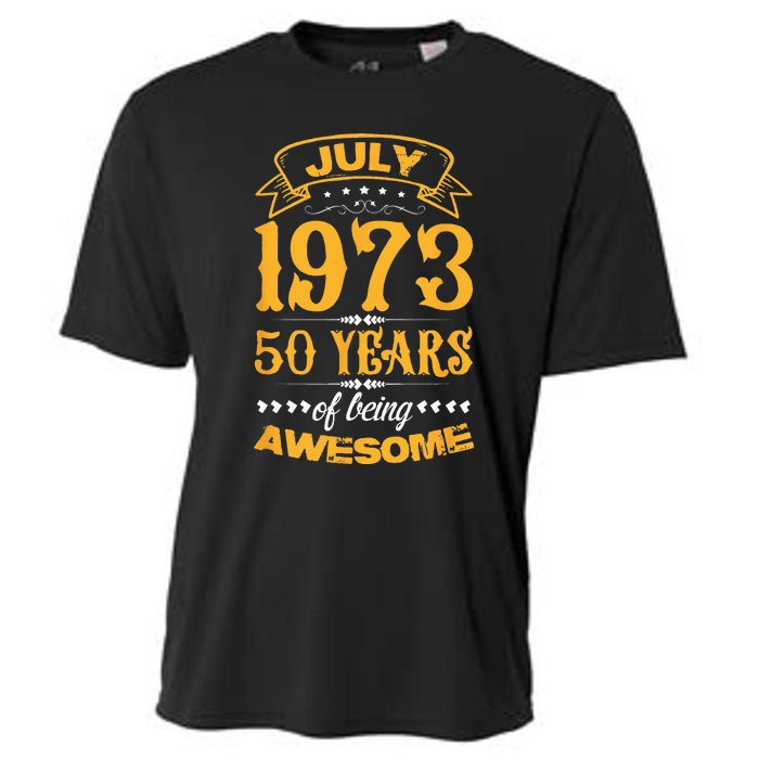 50th Birthday July 1973 50 Years Of Being Awesome Cooling Performance Crew T-Shirt