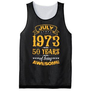 50th Birthday July 1973 50 Years Of Being Awesome Mesh Reversible Basketball Jersey Tank