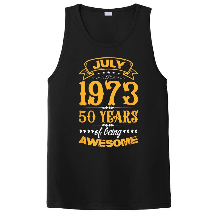 50th Birthday July 1973 50 Years Of Being Awesome PosiCharge Competitor Tank