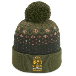 50th Birthday July 1973 50 Years Of Being Awesome The Baniff Cuffed Pom Beanie